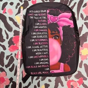 Black and Pink Inspirational Backpack
